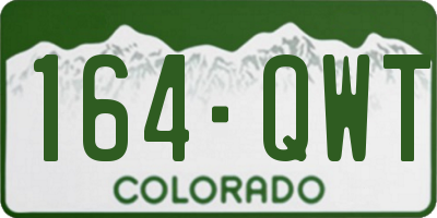 CO license plate 164QWT