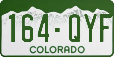 CO license plate 164QYF