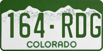 CO license plate 164RDG