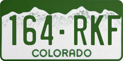 CO license plate 164RKF