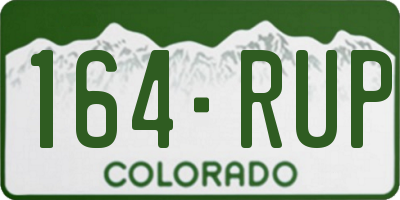 CO license plate 164RUP