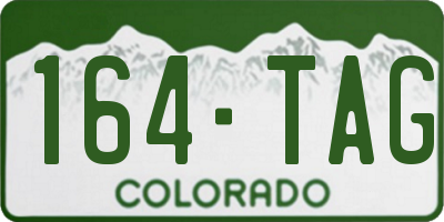 CO license plate 164TAG