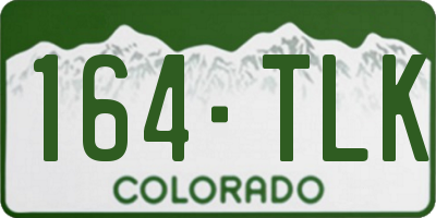 CO license plate 164TLK