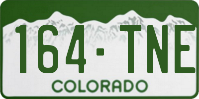 CO license plate 164TNE