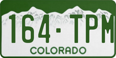 CO license plate 164TPM