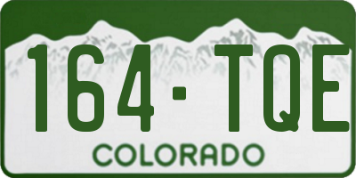 CO license plate 164TQE