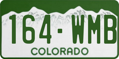 CO license plate 164WMB