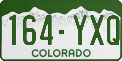 CO license plate 164YXQ
