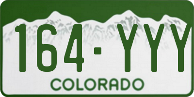 CO license plate 164YYY