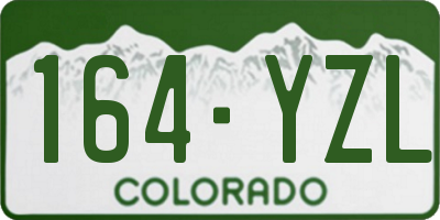 CO license plate 164YZL