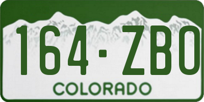 CO license plate 164ZBO