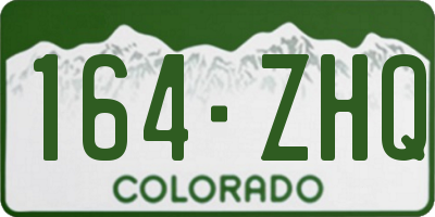CO license plate 164ZHQ