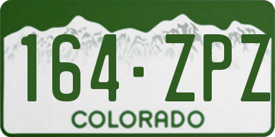 CO license plate 164ZPZ