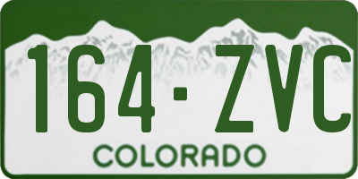 CO license plate 164ZVC