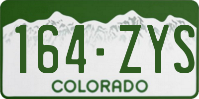 CO license plate 164ZYS