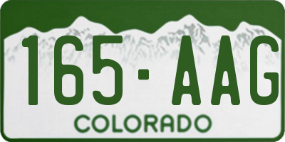 CO license plate 165AAG