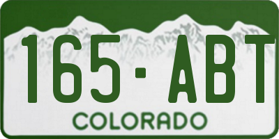 CO license plate 165ABT