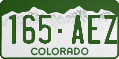 CO license plate 165AEZ