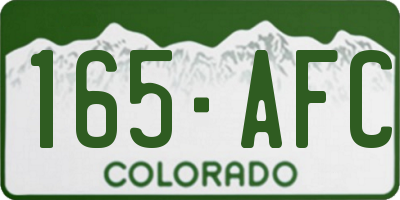CO license plate 165AFC