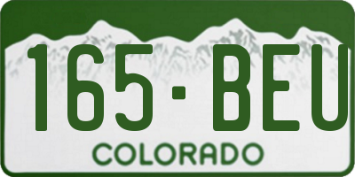 CO license plate 165BEU