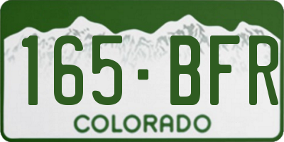 CO license plate 165BFR