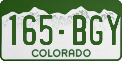 CO license plate 165BGY