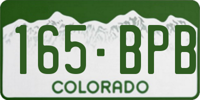 CO license plate 165BPB