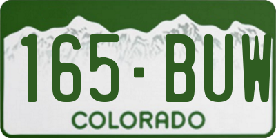 CO license plate 165BUW
