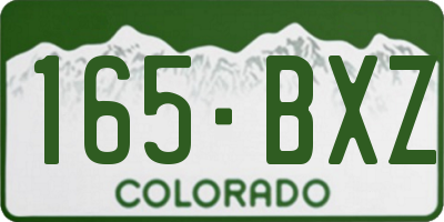 CO license plate 165BXZ
