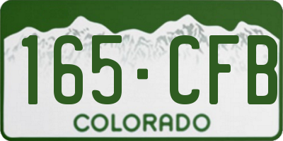 CO license plate 165CFB