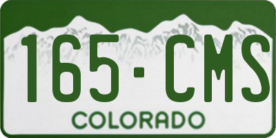 CO license plate 165CMS