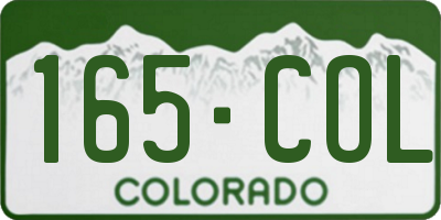 CO license plate 165COL