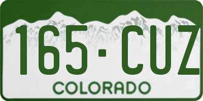 CO license plate 165CUZ