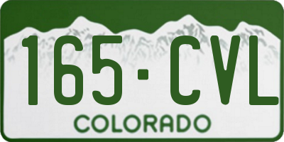CO license plate 165CVL