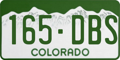 CO license plate 165DBS