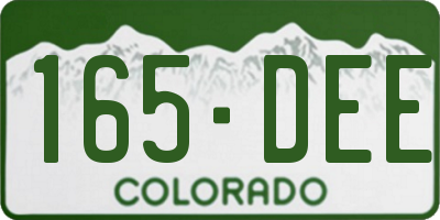 CO license plate 165DEE