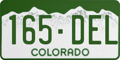 CO license plate 165DEL