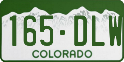 CO license plate 165DLW