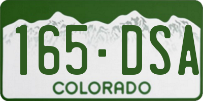 CO license plate 165DSA