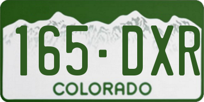 CO license plate 165DXR