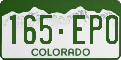 CO license plate 165EPO