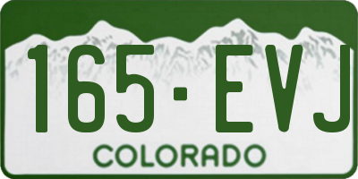 CO license plate 165EVJ