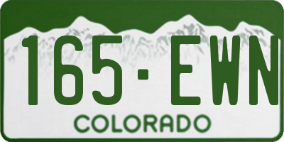 CO license plate 165EWN