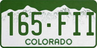 CO license plate 165FII