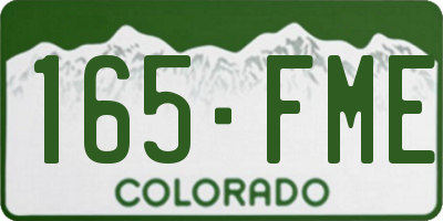 CO license plate 165FME