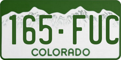 CO license plate 165FUC