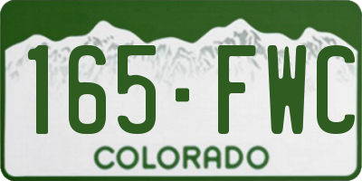 CO license plate 165FWC