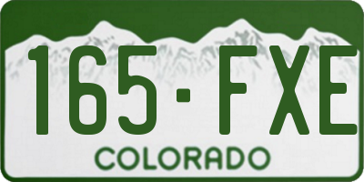 CO license plate 165FXE