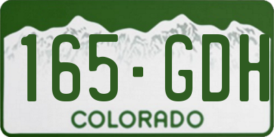 CO license plate 165GDH