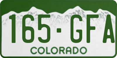 CO license plate 165GFA